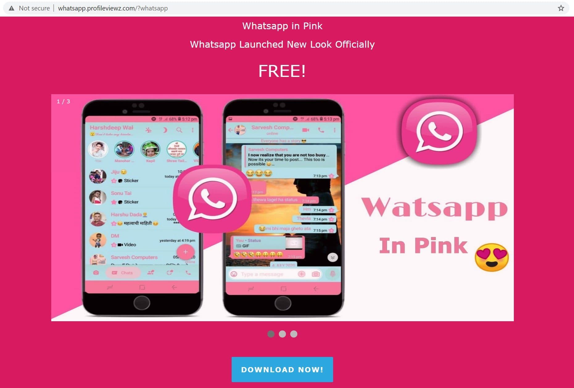 Cuidado con WhatsApp Pink: esconde un troyano en su interior.