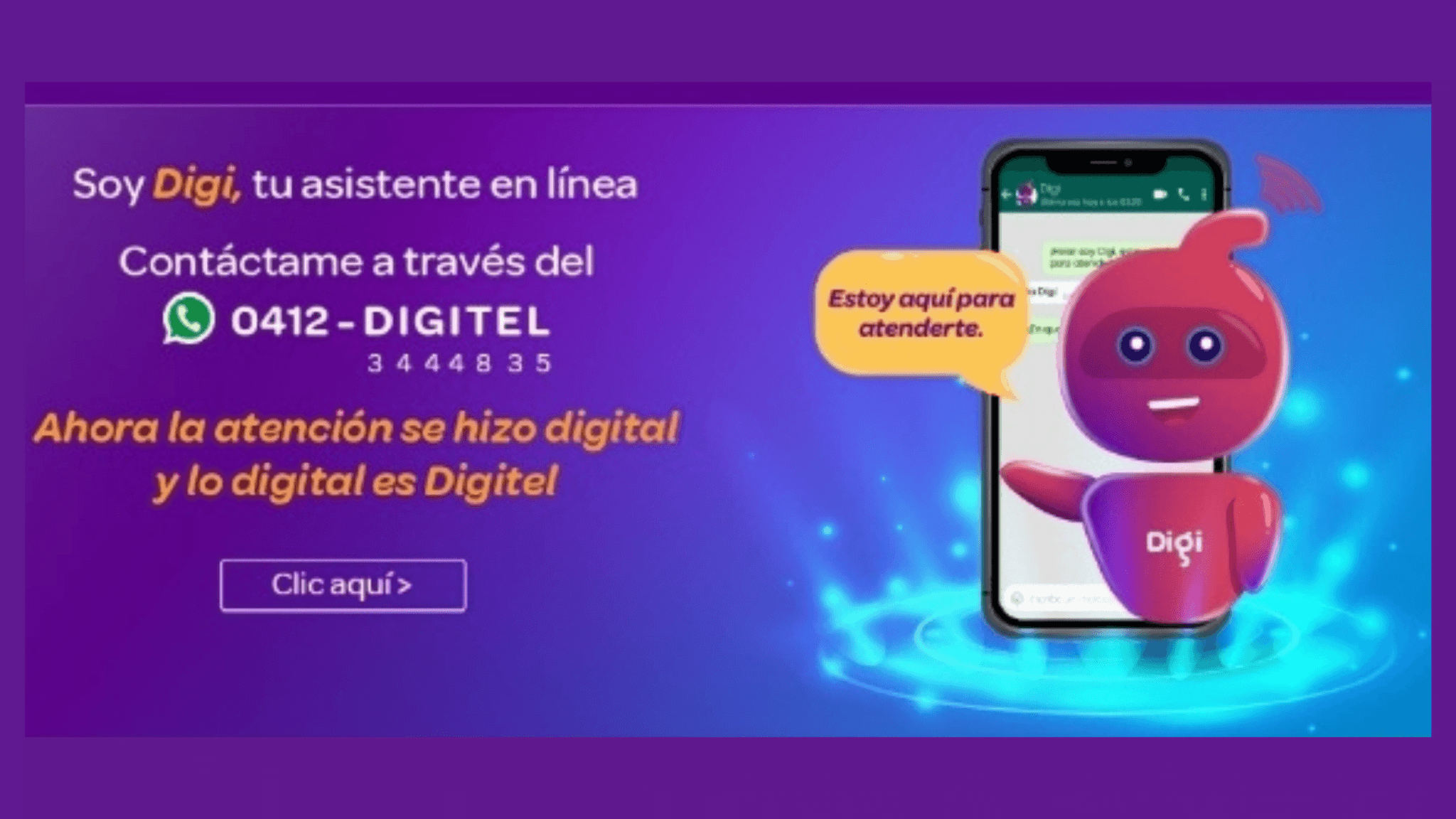 Conoce a «Digi» el asistente en Línea de Digitel.