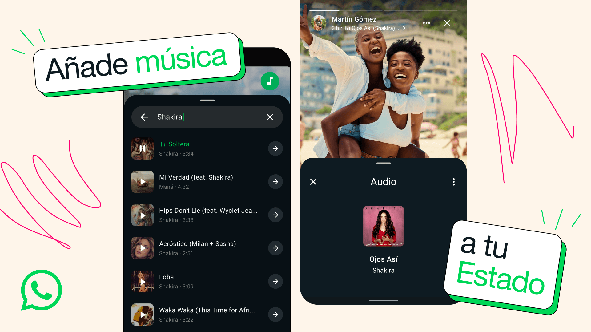Ya puedes poner música en los estados de WhatsApp